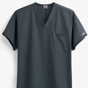 Cherokee Workwear Unisex 1-Pocket V-Neck Scrub Top 4777 Pewter